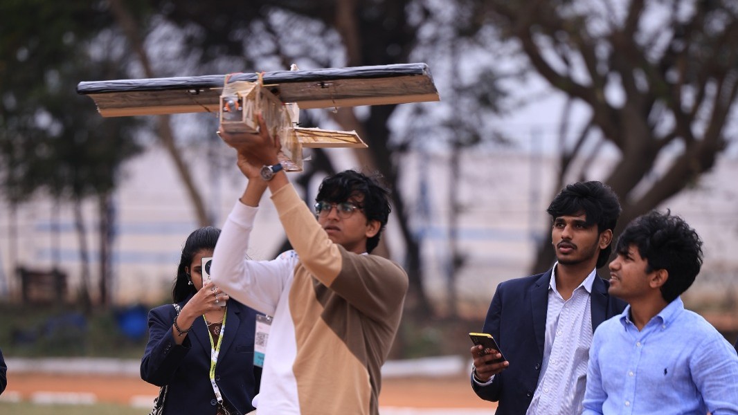 Students competing in robotics events